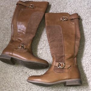 Faux Leather wide calf boots!